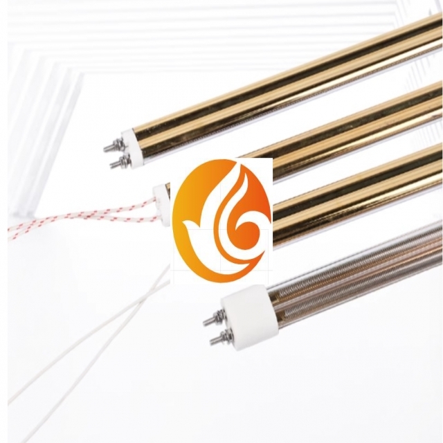 Double hole gold-plated far-infrared quartz heating tube, gold lamp tube, directional radiation quartz electric heating tube, 8-shaped twin tube